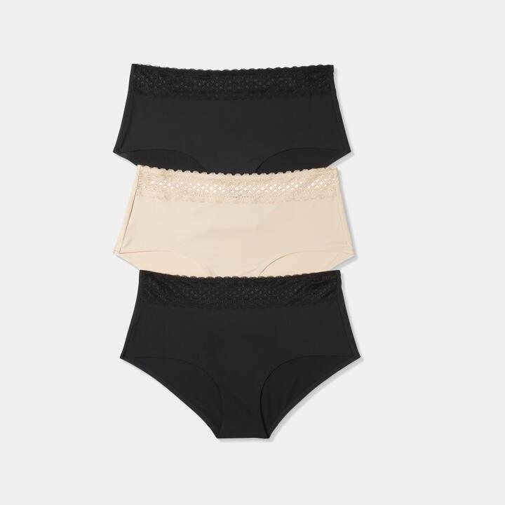 Sash & Rose Women's Bonded Lace Full Brief 3 Pack