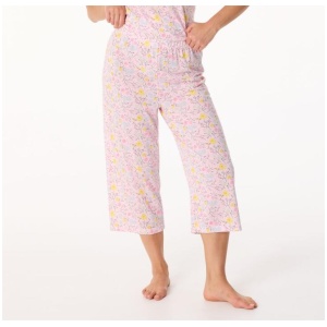 Sash & Rose Women's Cotton Dobby 3/4 Length Sleep Pant