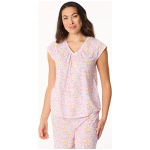 Sash & Rose Women's Cotton Dobby Cap Sleeve Sleep Tee