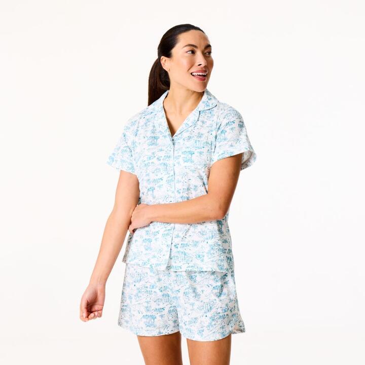 Sash & Rose Women's Cotton Jersey Short PJ Set