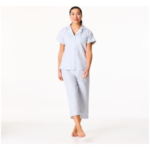Sash & Rose Women's Cotton Poplin Short Sleeve PJ Set