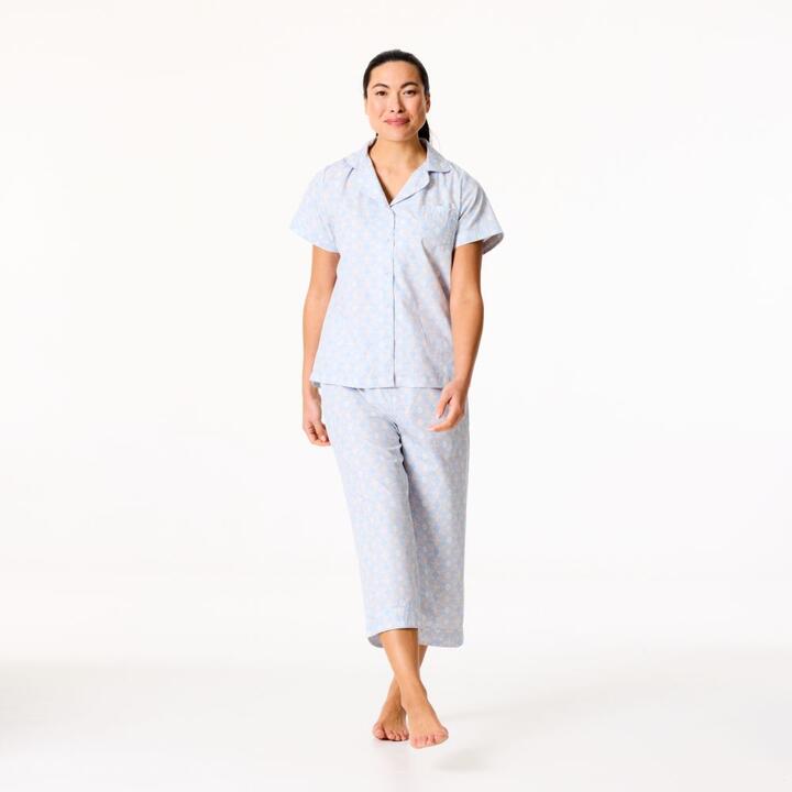 Sash & Rose Women's Cotton Poplin Short Sleeve PJ Set