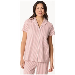 Sash & Rose Women's Cotton Stripe Interlock PJ Set
