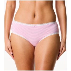 Sash & Rose Women's Cotton Yarn Dyed Stripe Boyleg Brief