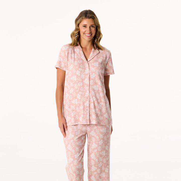 Sash & Rose Women's Floral Cotton Interlock PJ Set