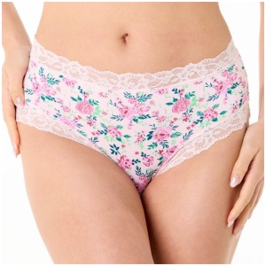 Sash & Rose Women's Floral Micro & Lace Full Brief