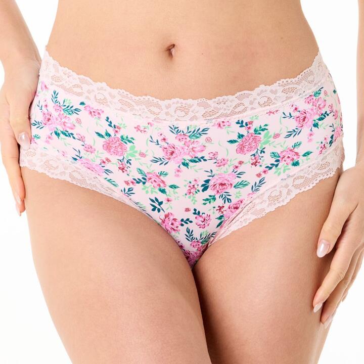 Sash & Rose Women's Floral Micro & Lace Full Brief