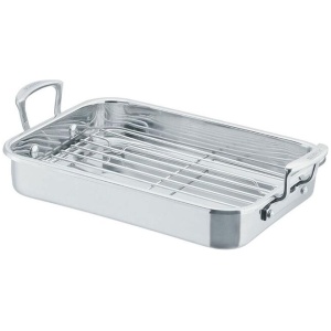 Scanpan Impact 42 x 26 cm Stainless Steel Roasting Pan with Rack
