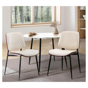 Set Of 2 Abrah Dining Chairs White