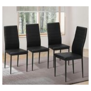 Set Of 4 Mica Dining Chairs Black 4 Seater
