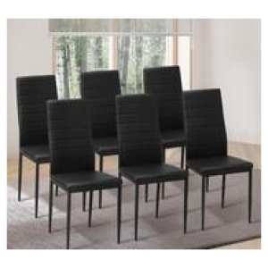 Set Of 6 Mica Dining Chairs Black 6 Seater