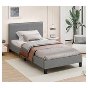 Slidell Single Fabric Tufed Bed Frame Grey