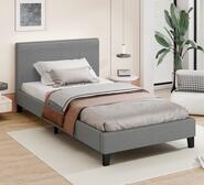 Slidell Single Fabric Tufed Bed Frame Grey