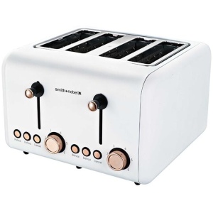 Smith + Nobel 4 Slice Toaster White And Rose Gold HTA4002-RGW