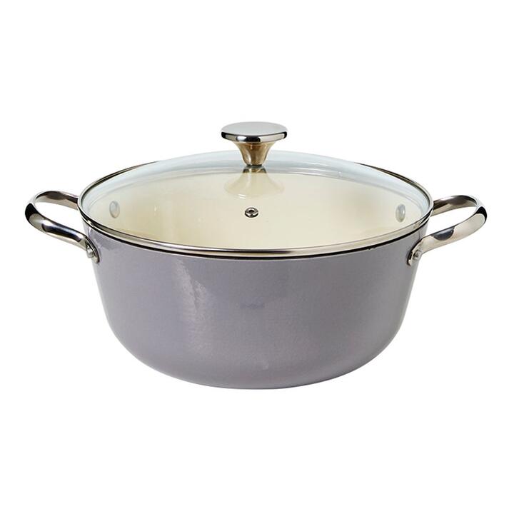 Smith + Nobel Lightweight 26 cm Cast Iron Casserole Pot Grey