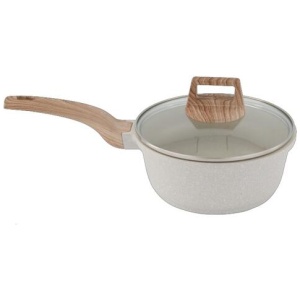 Smith + Nobel White Granite Plus 20 cm Saucepan with Lid