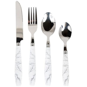 Smith + Nobel White Marble 24-Piece Cutlery Set