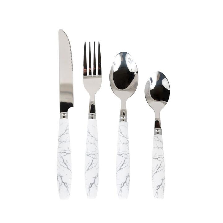 Smith + Nobel White Marble 24-Piece Cutlery Set