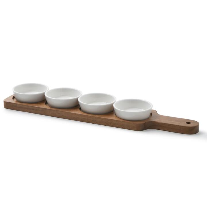 Soren Acacia 5 Piece Paddle Board Serving Set