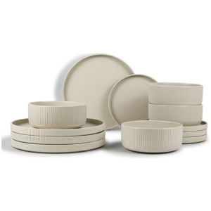 Soren Brighton 12-Piece Dinner Set Cream