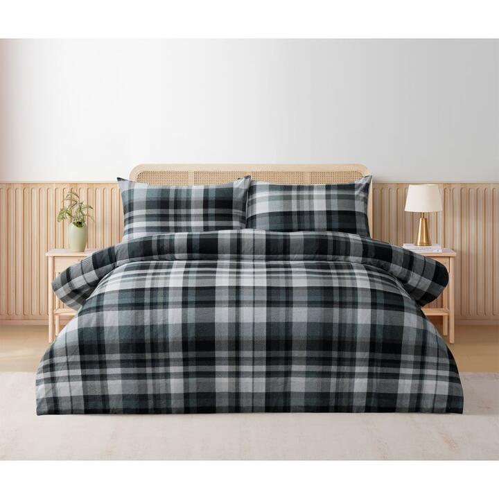 Soren Deacon Cotton Check Print Quilt Cover Set