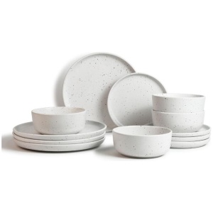 Soren Margot 12-Piece Dinner Set White Speckle