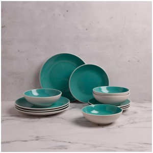 Soren Marlow 12 Piece Dinner Set Teal