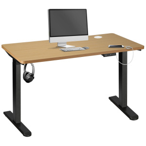 Standing Desk Dual Motor Adjustable 150cm Black & Oak