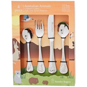 Stanley Rogers Australian Animals 4-Piece 18/10 Kids Cutlery Set