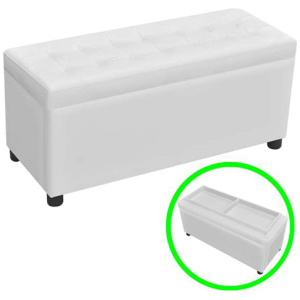 Storage Ottoman Artificial Leather White