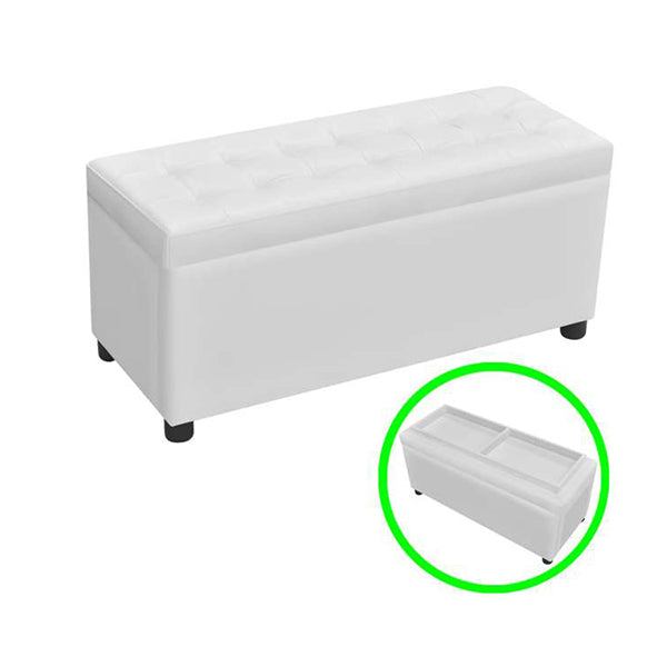 Storage Ottoman Artificial Leather White