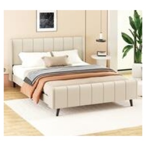 Svalbard Double Fabric Tufted Bed Frame Neutral