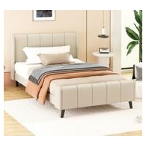 Svalbard Single Fabric Bed Frame Neutral