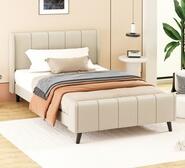 Svalbard Single Fabric Bed Frame Neutral
