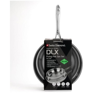 Swiss Diamond DLX Premium Steel 2-Piece Frypan Set
