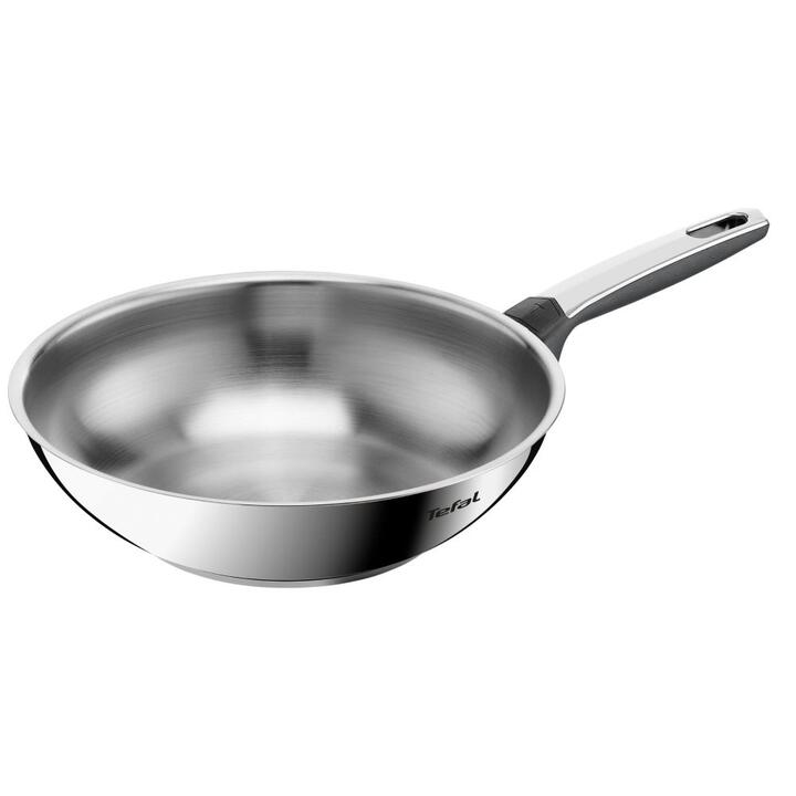 Tefal Emotion 28cm Induction Stainless Steel Uncoated Wok