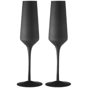 Tempa Aurora Champagne Glass 2 Pack Matte Black