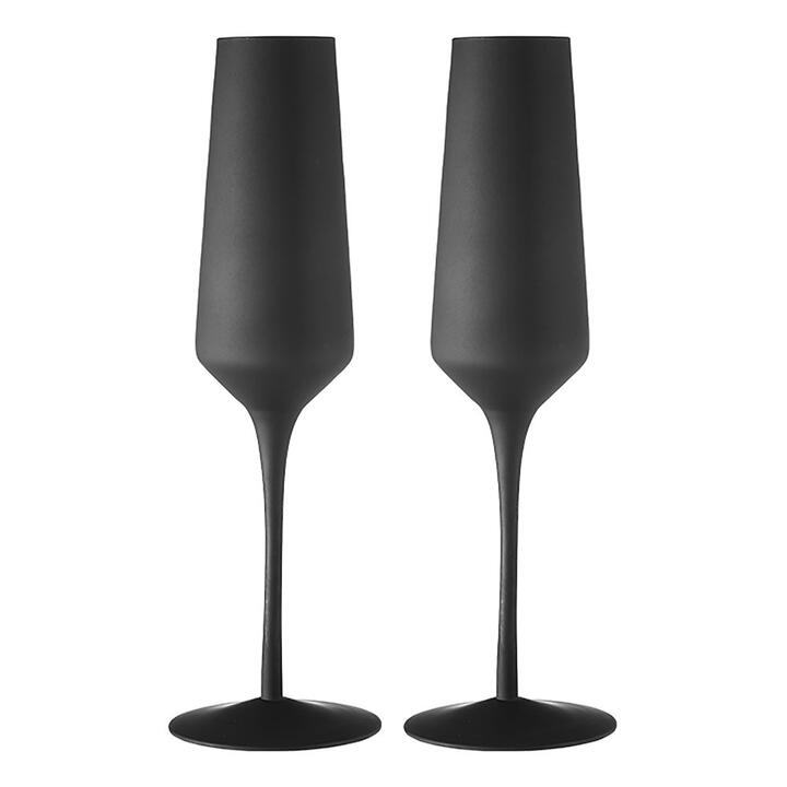 Tempa Aurora Champagne Glass 2 Pack Matte Black