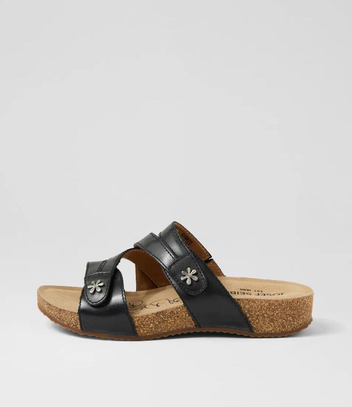 Tonga 82 Schwarz Leather Sandals