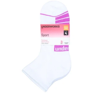 Underworks Women's Sport Quarter Sock 3 Pack