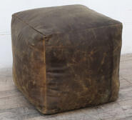 Vintage Chocolate Square Ottoman Multi