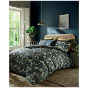 William Morris At Home Strawberry Thief Cotton Percale Quilt Cover Set