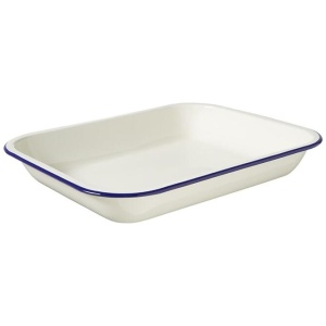 Wiltshire 2.5L Enamel Oblong Baking Dish Blue Rim