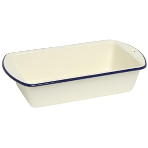 Wiltshire 23 cm Enamel Loaf Pan Blue Rim