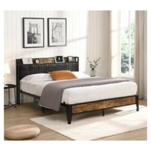 Wydcombe Double Bed Frame With Usb Ports Black