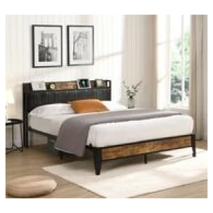 Wydcombe Double Bed Frame With Usb Ports Black